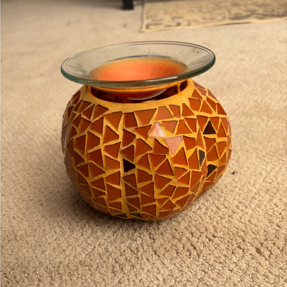 Party lite Pumpkin Tea Light Fall Halloween Wax Warmer Decoration